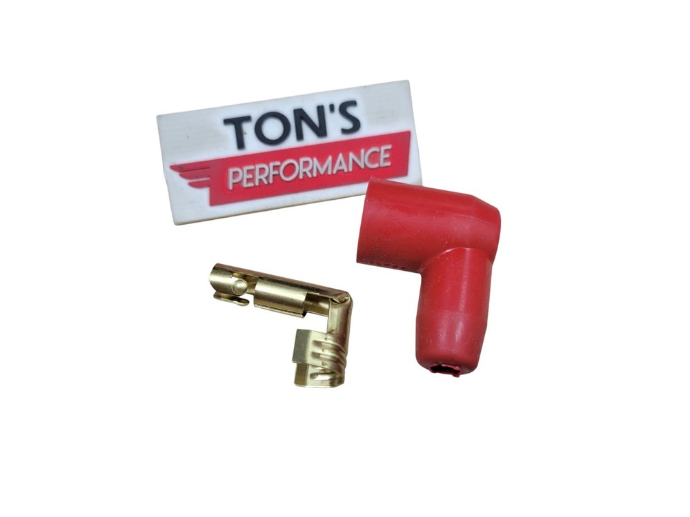 DIY Universal 90 degree right angle Spark Plug Distributor Terminal and Boot RED