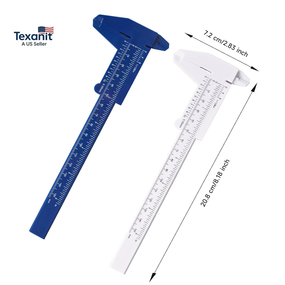 Plastic Vernier Caliper (2Pcs), 150 Mm Mini Plastic Caliper for School Student,