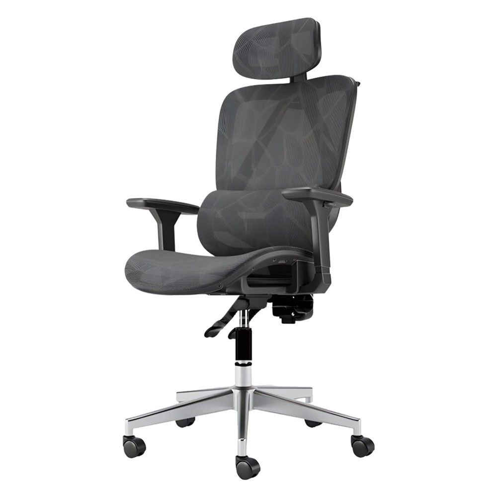 Home Office Mesh Chair with Retractable Headrest, Lumbar Support, comfotable