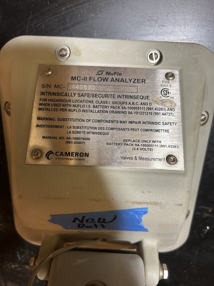 NUFLO Cameron MC-II Flow Analyzer Assembly (Tested, New Battery&Sensor Included)