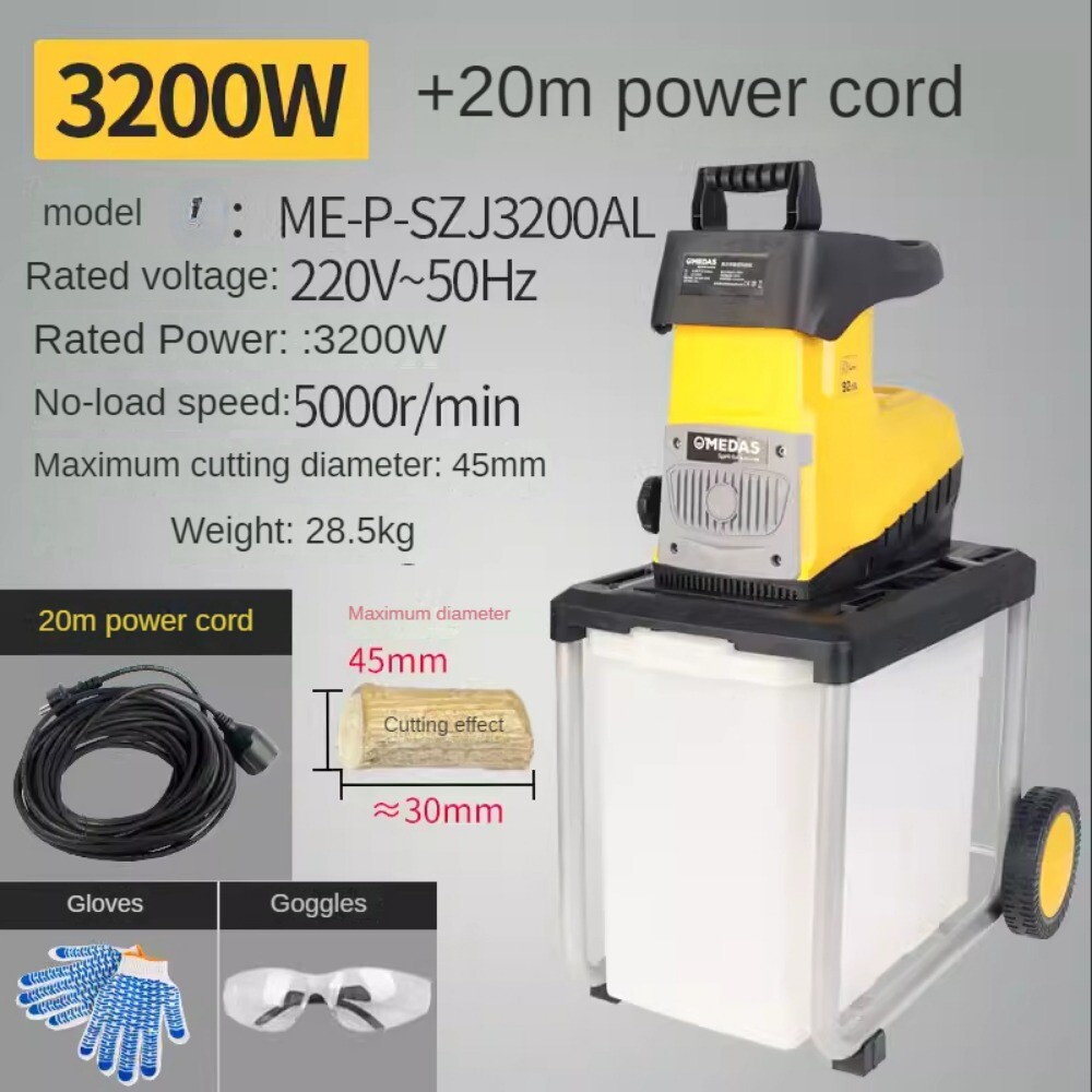 Box Type Branch Crusher Motorized Branch Crusher (with 20m Line) 2500w/3200w