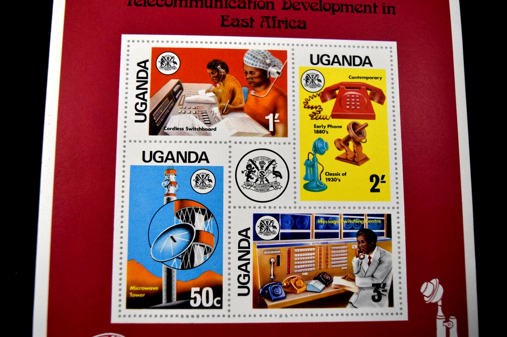 UGANDA 1976 M/S COMMUNICATIONS S 150A MNH