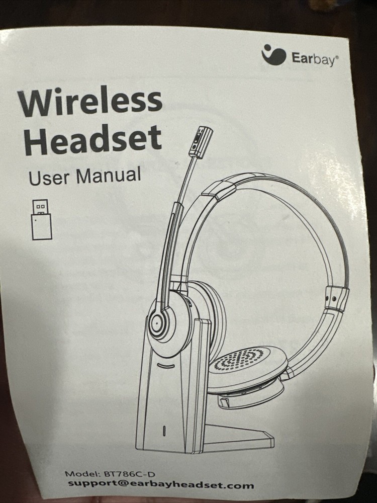 Earbay Wireless Headset With Microphone Black BT786C-D