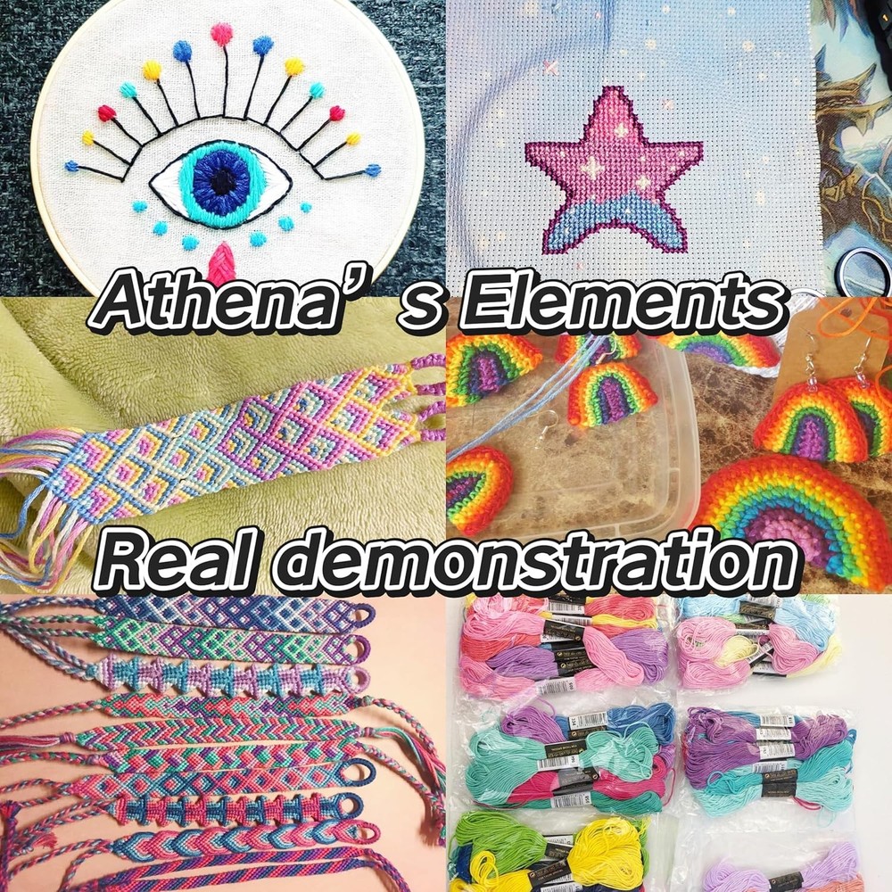 Athena’s Elements Embroidery Floss | Rainbow Thread for Embroidery, Cross Stit