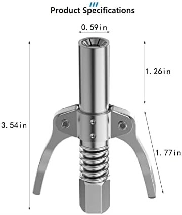 Locking Grease Gun Coupler Easy Release for Grease Fittings Compatible