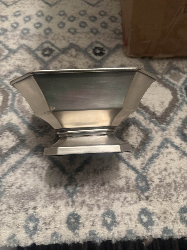Octagonal Silver Tone Metal Decorative Centerpiece !!