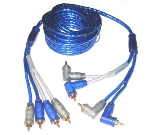 High Performance Triple Shielded Gold Connector 4 Channel 9ft. Copper RCA Cable