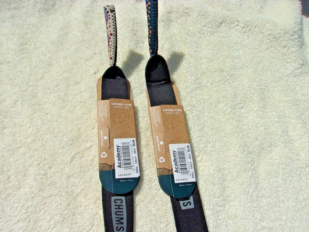 NWT Chums two eyewear retainers, neoprene, fits most frames, two different items