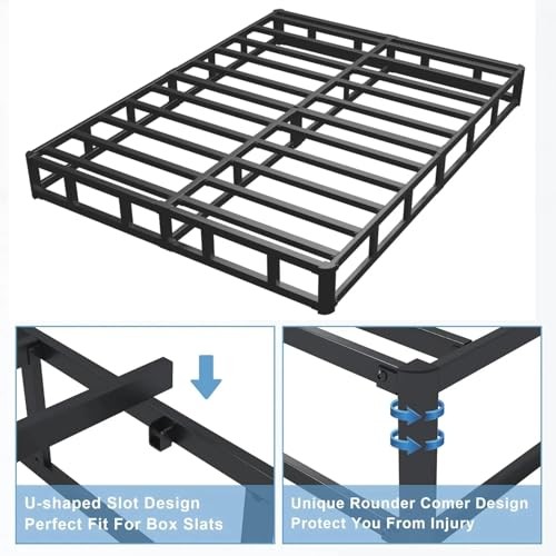 Box Spring - High Profile Box Spring for Bed, Sturdy Metal Frame Queen 7 Inch