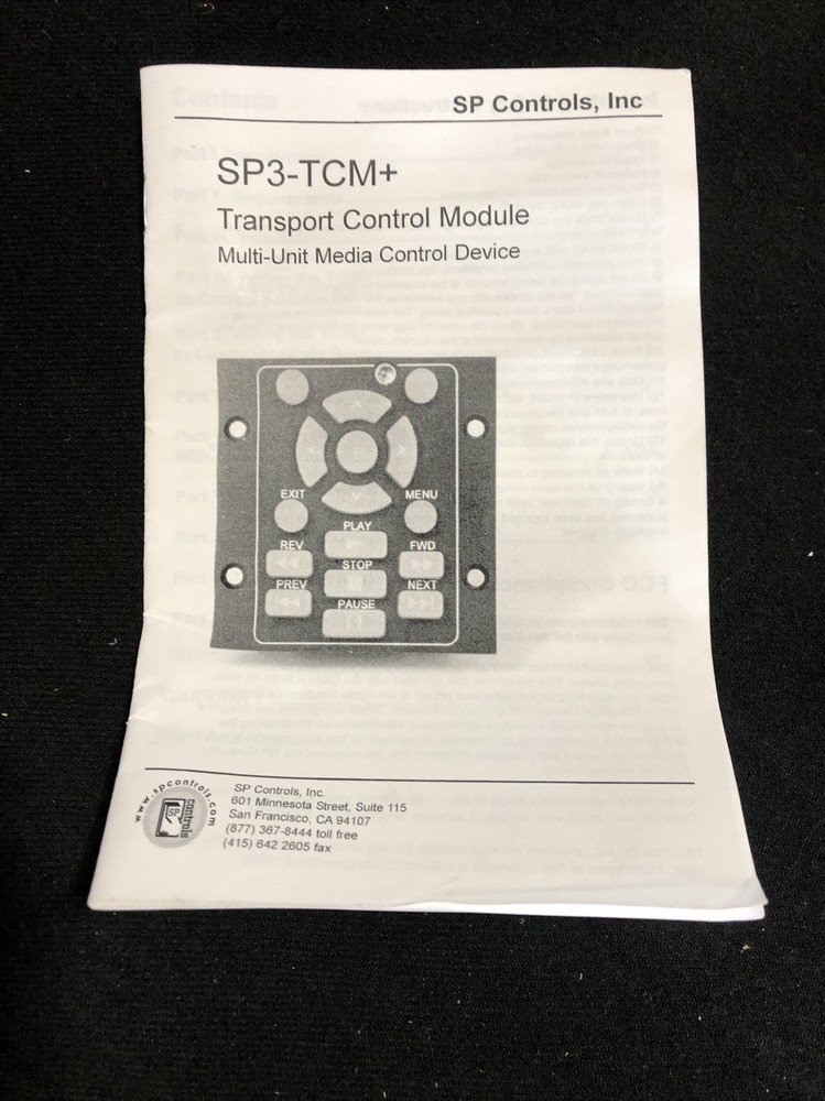 SP Controls SP3-TCM+ Transport Control Module Rev A