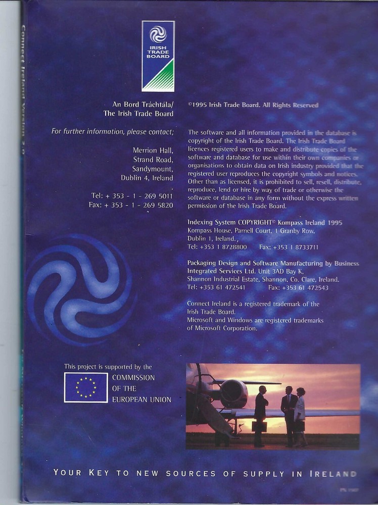 ITHistory (1995) IBM PC Software: Connect Ireland V2.0 Database Software Ind OF