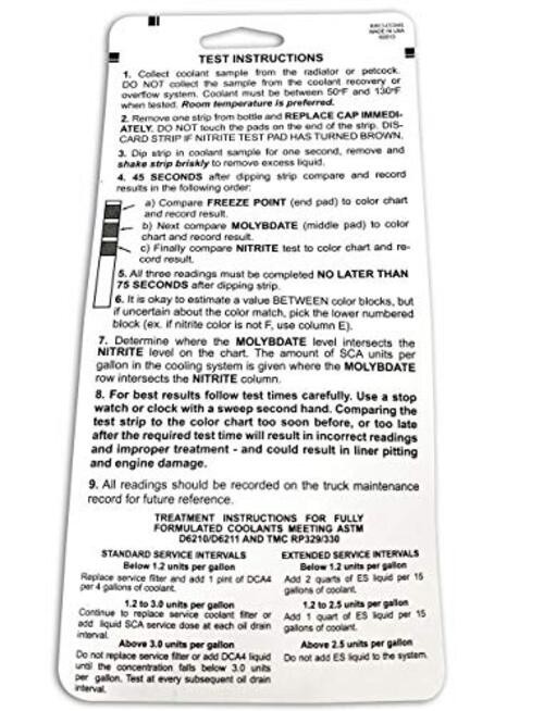 CC2602 Coolant Test Kit, 3-Way Test Strip, 50/bottle