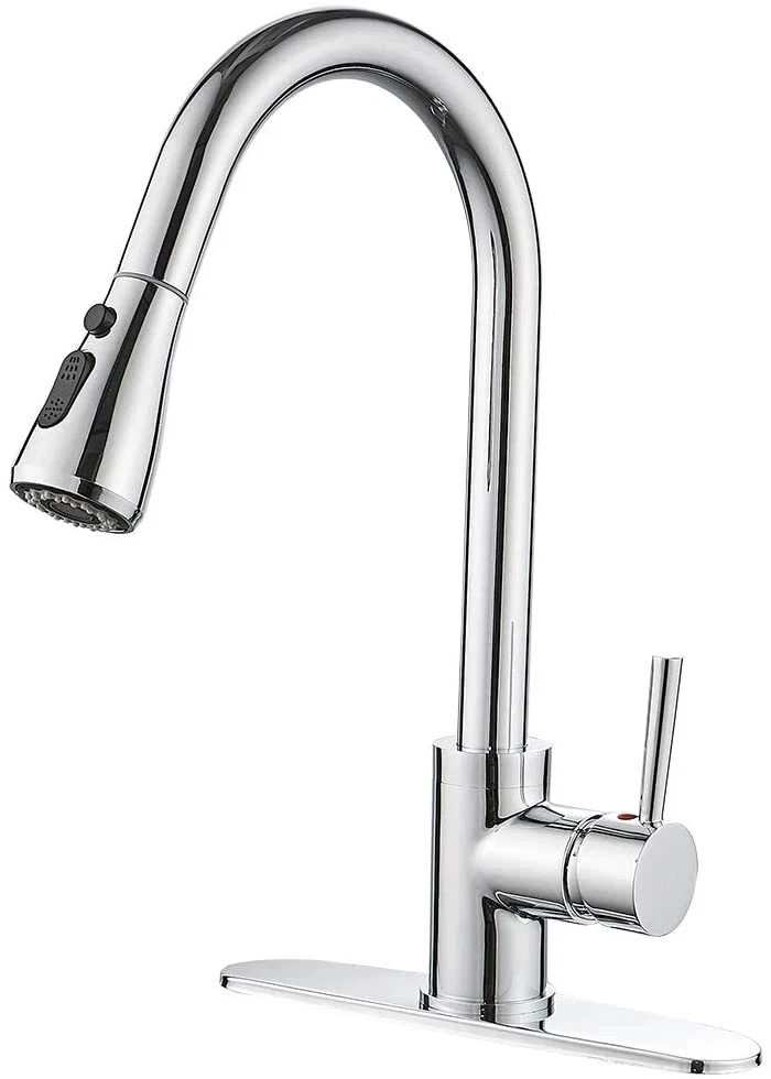 Kitchen Faucet with Pull Down Sprayer Multitask Mode Single Handle HighArc Pull