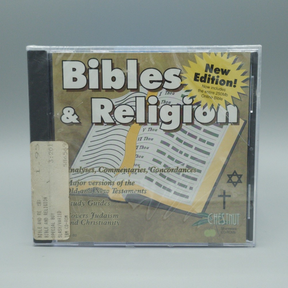 Bibles Religion Chestnut Shareware PC CD ROM Windows MS DOS Bible Study Sealed
