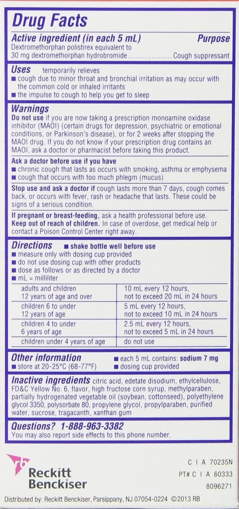 Delsym Extended Release Suspension Children's Grape-Flavored, 5-Ounces Box (Pack