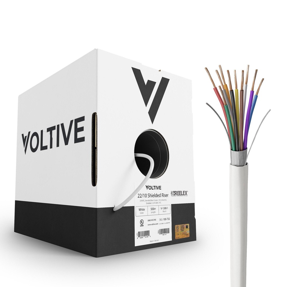 Voltive 22/10 Shielded - CL3R - Riser - OFC - 500 Foot Box - White