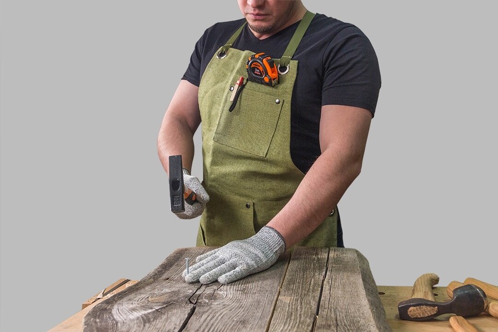 Adjustable Green Canvas Work Apron BeaverCraft AP1