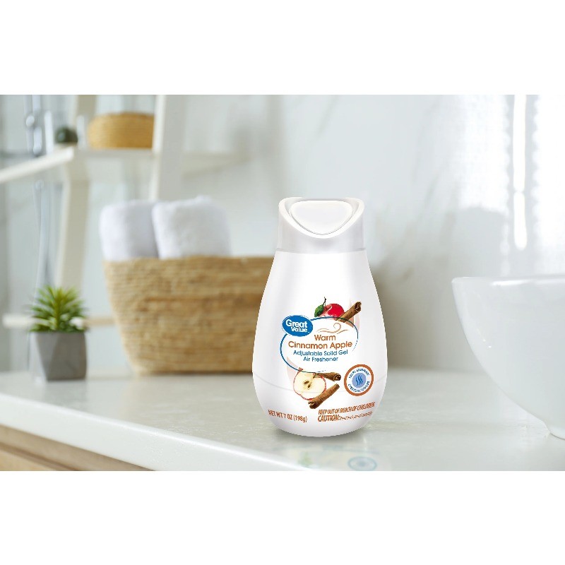 (6 pack) Adjustable Solid Gel Cone Air Freshener, Warm Cinnamon Apple, 7 oz