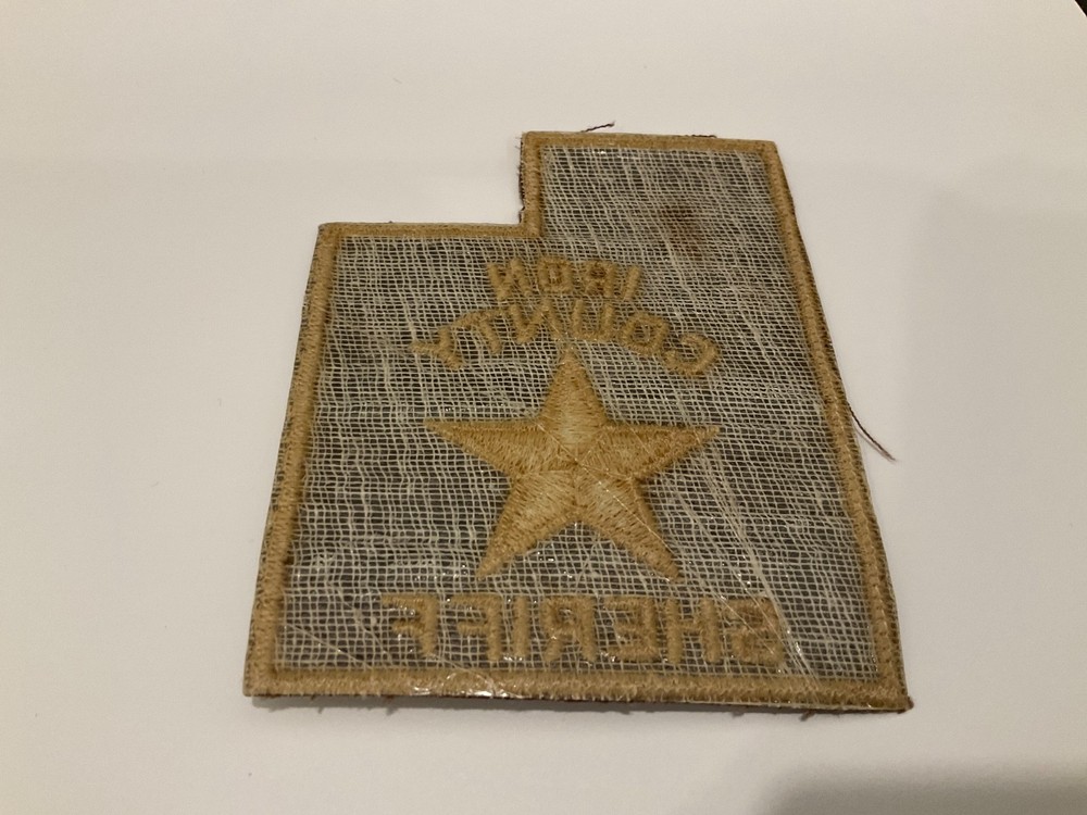 Vintage State shaped Iron county Sheriff State Utah