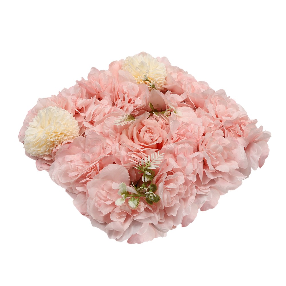 12pcs Artificial Flower Wall Background Silk Rose Mat For Wedding Backdrop Wall
