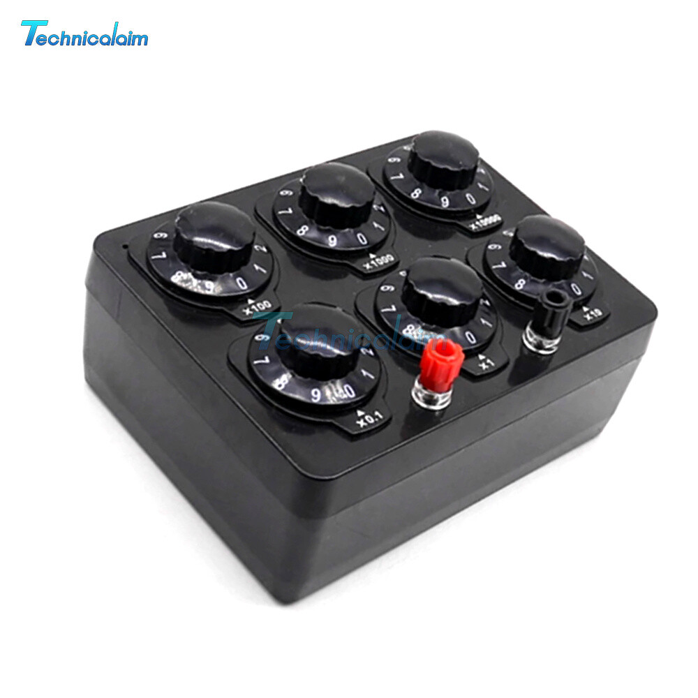 0-99999Ohm 0.5W 6knobs Simple Resistance Box Resistor Electrical teaching-