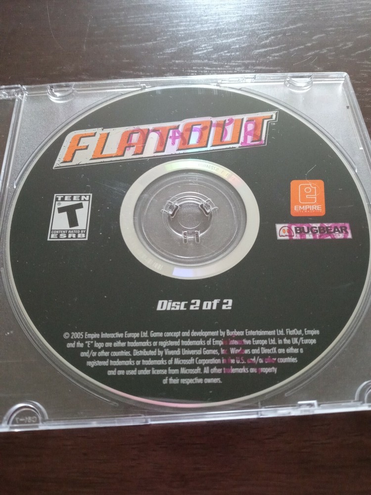 Flat Out PC game Disc 2 CD