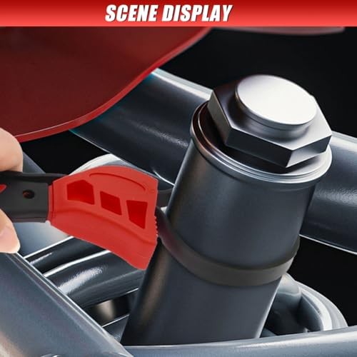 2PCS Rubber Strap Wrenches, 24 Inch & 19.8 Inch Adjustable Oil Filter Strap Red