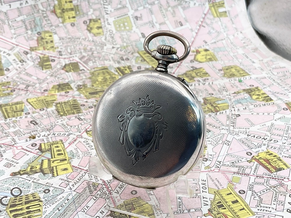 Globe . Emile Gander . 8 days. Silver . 1893 . POCKET WATCH