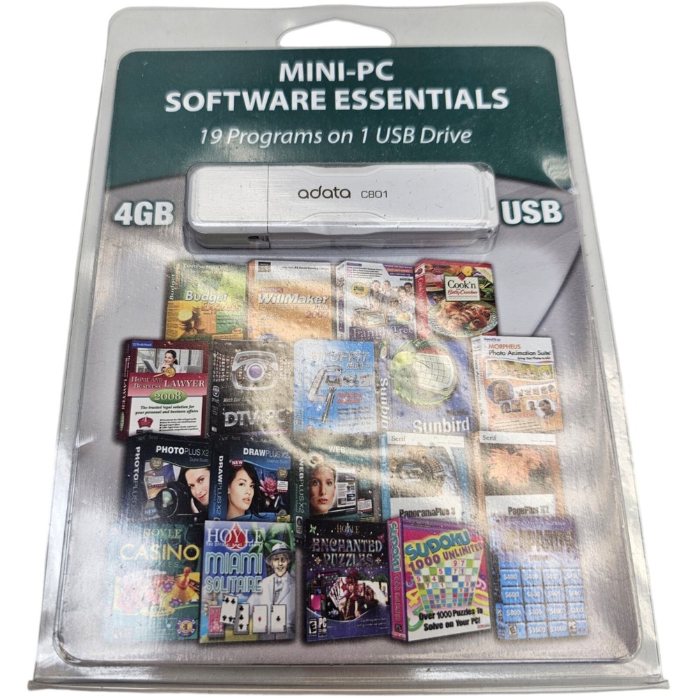 Mini-PC Software Essentials 1 & 2, 19 & 17 Programs On 1 USB Drive