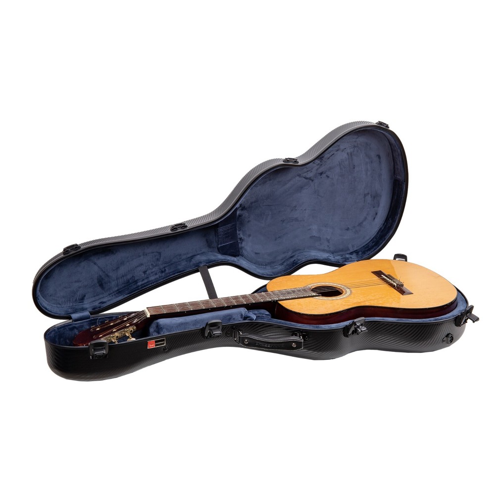 Crossrock Poly Carbon fits 4/4 Classical Guitars-Anti-Scratch Flight Case Black