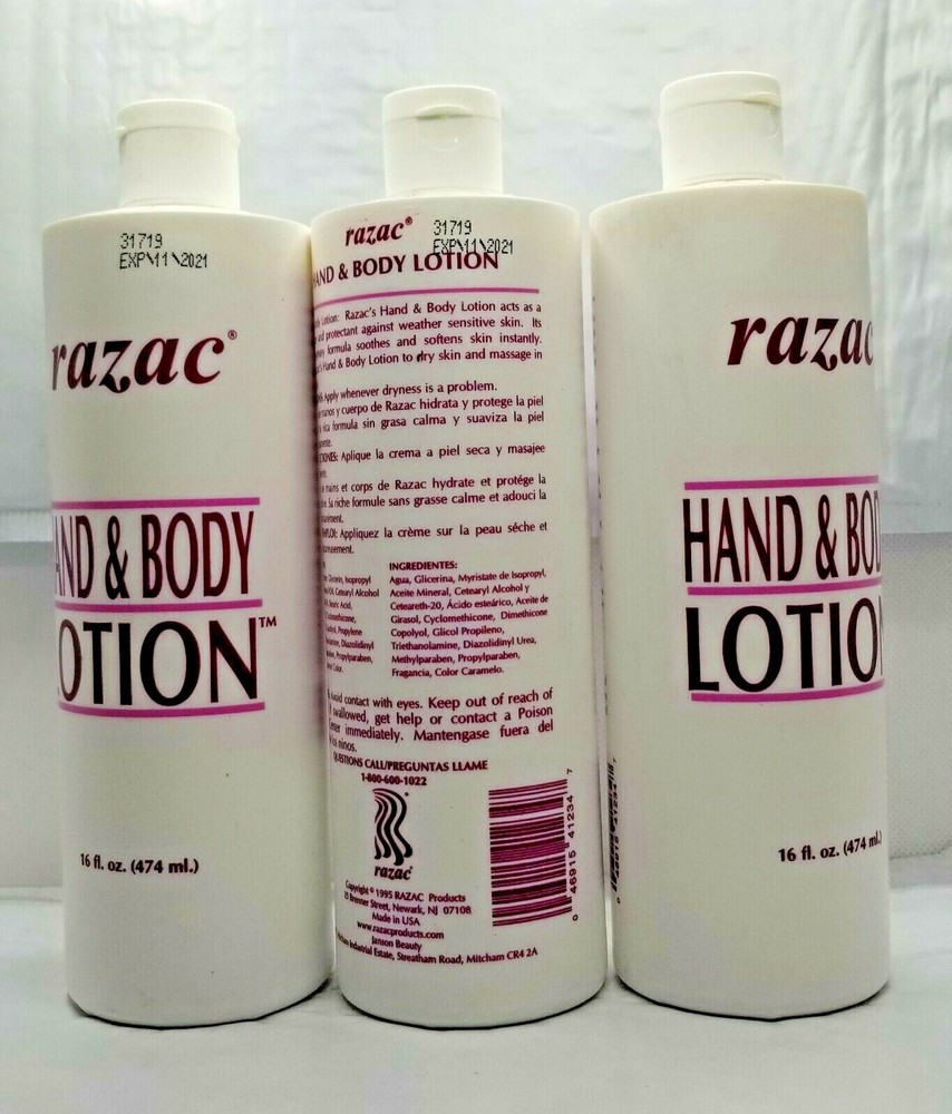 PACK OF 3-RAZAC Hand & Body Lotion -16oz EACH