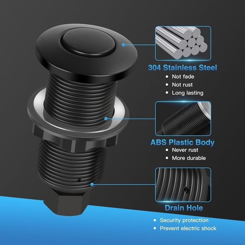 Garbage Disposal Air Switch Kit UL Certified Easy Installation Compatible 2.5HP