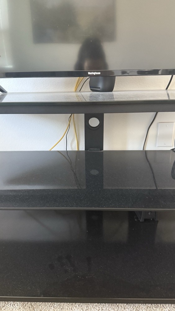 Tv table & stand - black glass