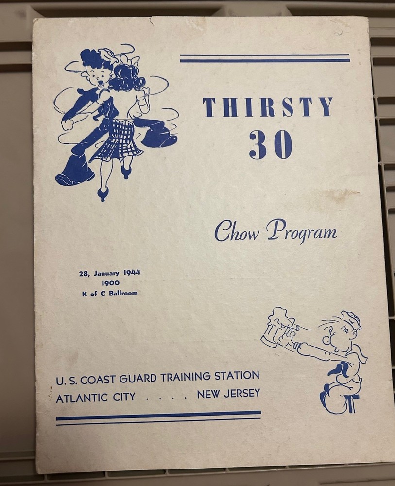 World War 2 Coast Guard Chow Program Dance Programs