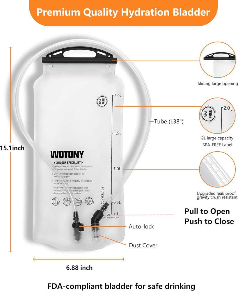 Hydration Backpack with Water Bladder for Hiking Tactical Hydration Pack for Men