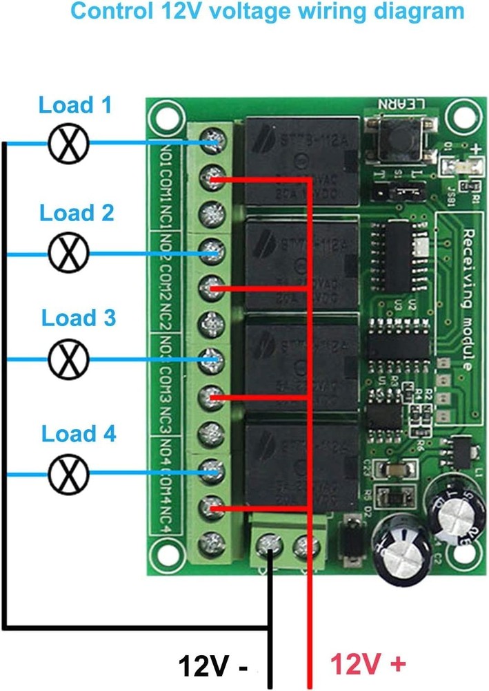 12V 4 Channels 433Mhz Wireless Remote Control Switch with Industrial...