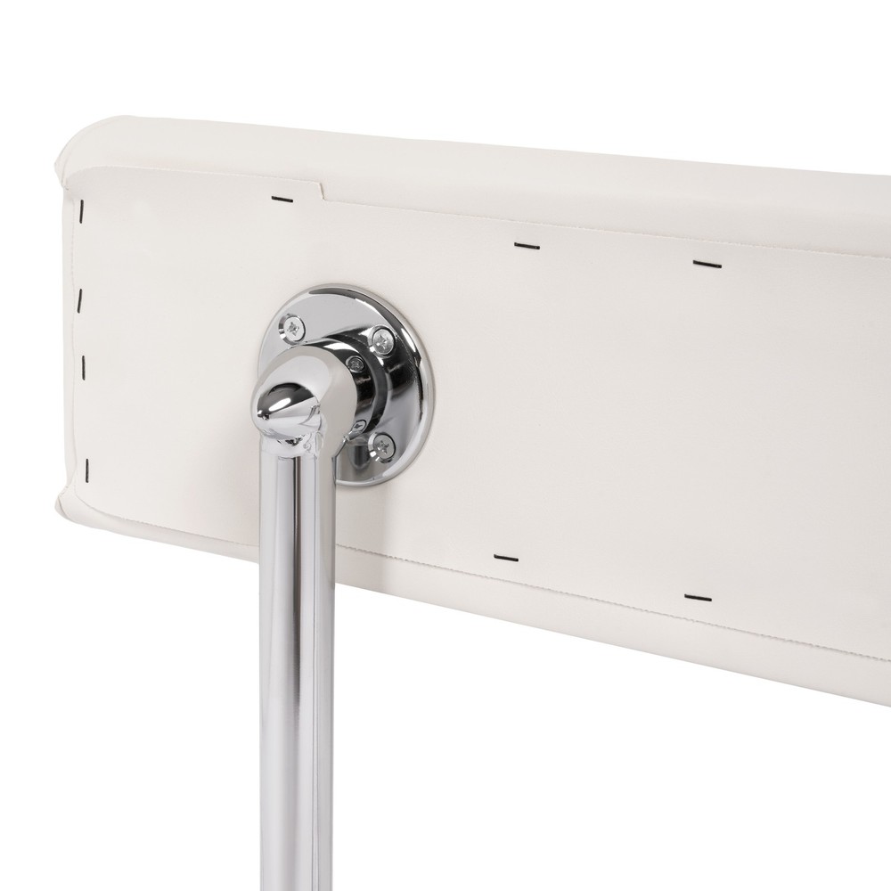 For Universal Leaning Post Backrest with Folding Arms Removable White+Silvery