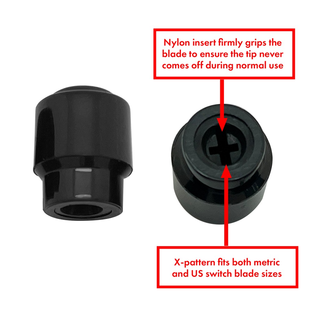 AxLabs Hardware Tele®-Style Barrel Switch Tip with Nylon Grip Insert, Black