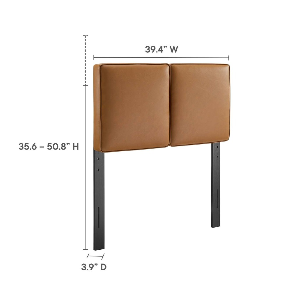 Modway Lindee Vegan Leather Twin Headboard in Tan