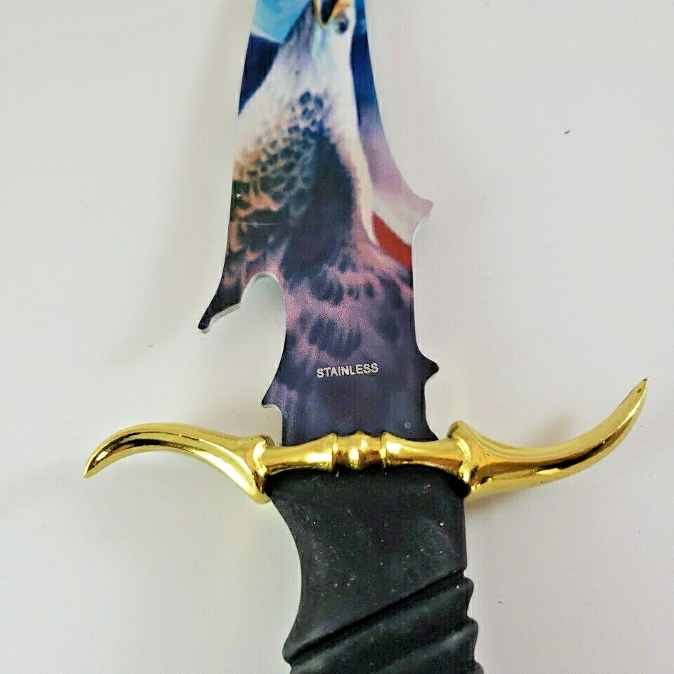 Decorative Eagle Patriotic Knife - 7" Blade - Decorative Handle - Unsharpened