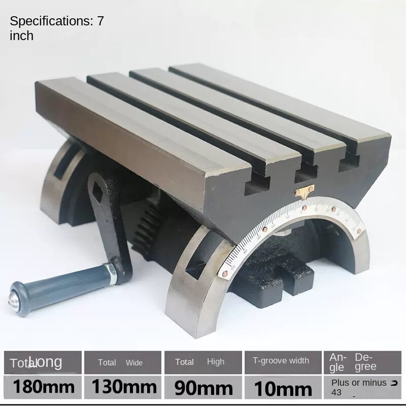 Tilting Table Adjustable Angle Table Milling Machine Table 7/10/12 Inch