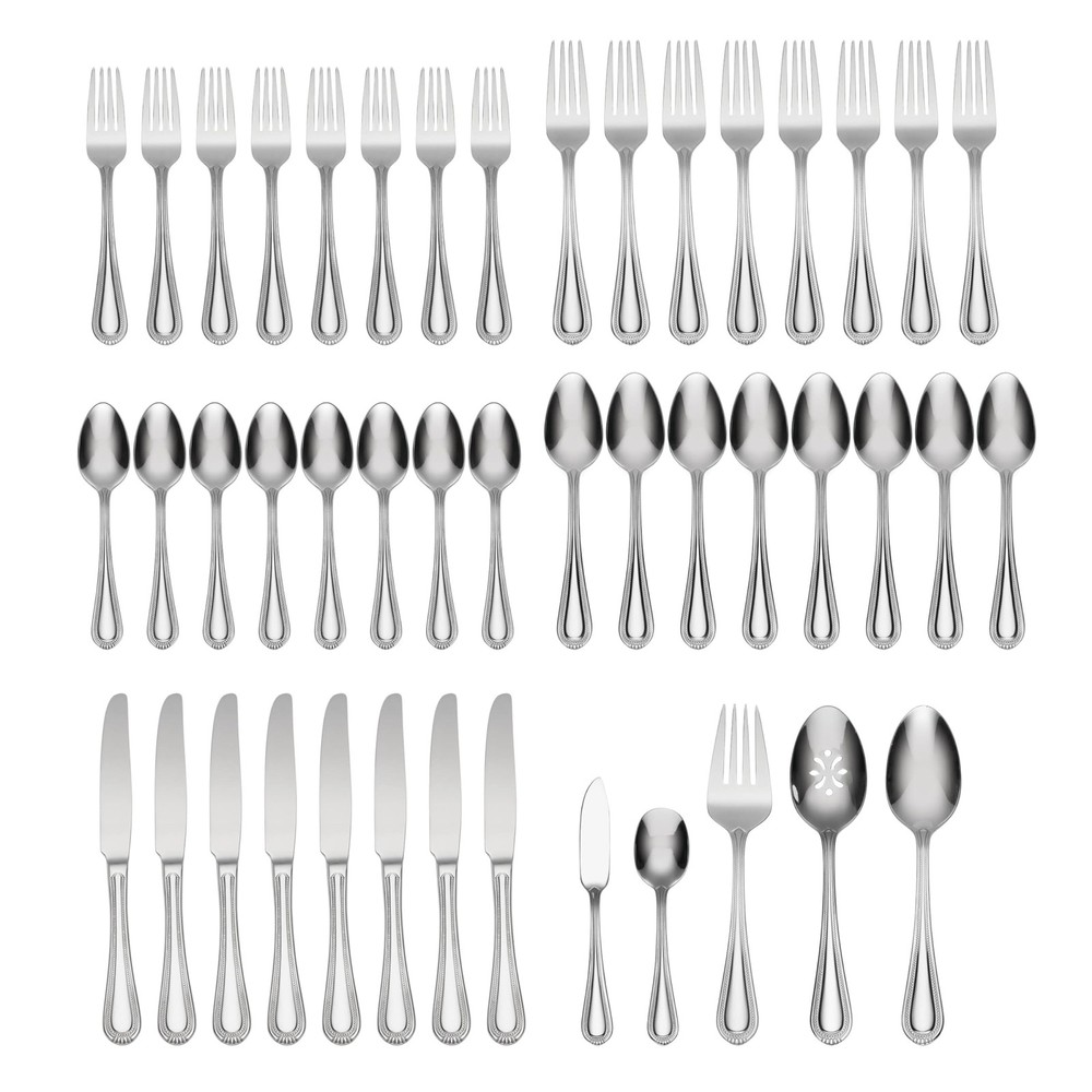 Oneida Silverware Set For 8, Countess 45-Piece Everyday Flatware Set with