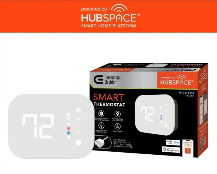 CE Wi-Fi and Bluetooth Smart Programmable Thermostat Powered by Hubspace