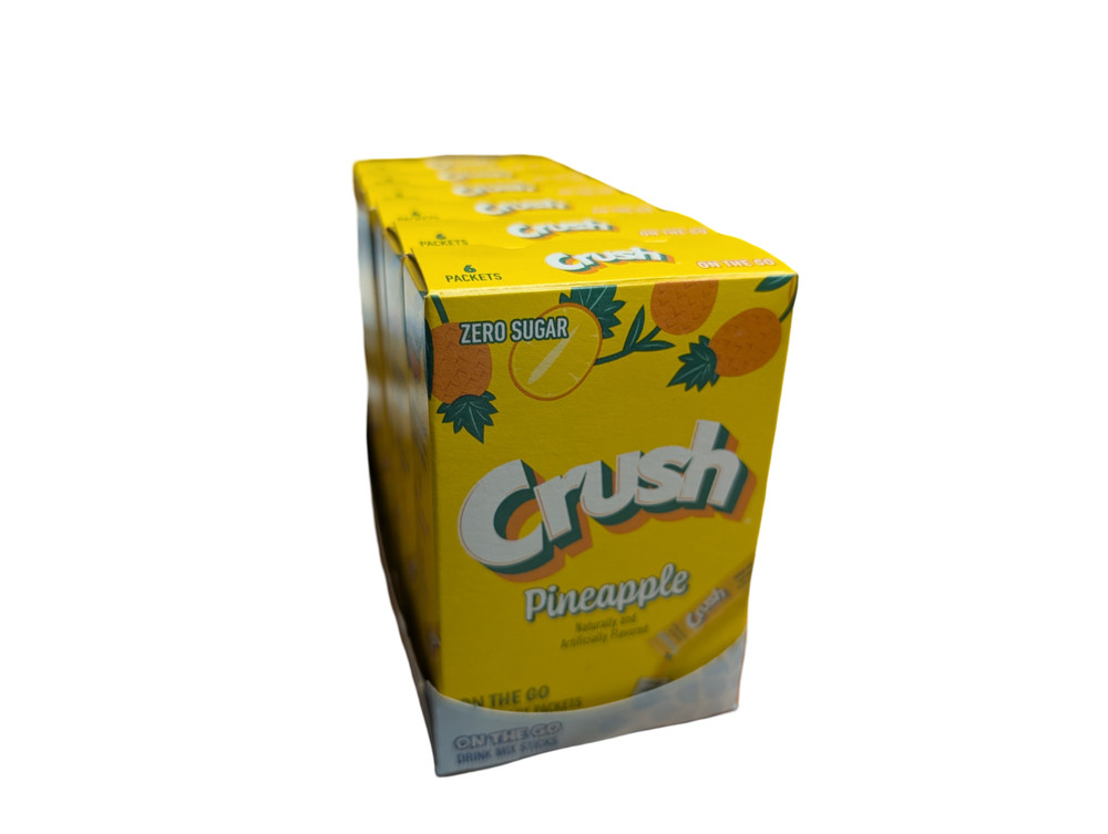 Crush Pineapple Drink Mix Singles to Go! 6 Boxes, 6 Packets Each