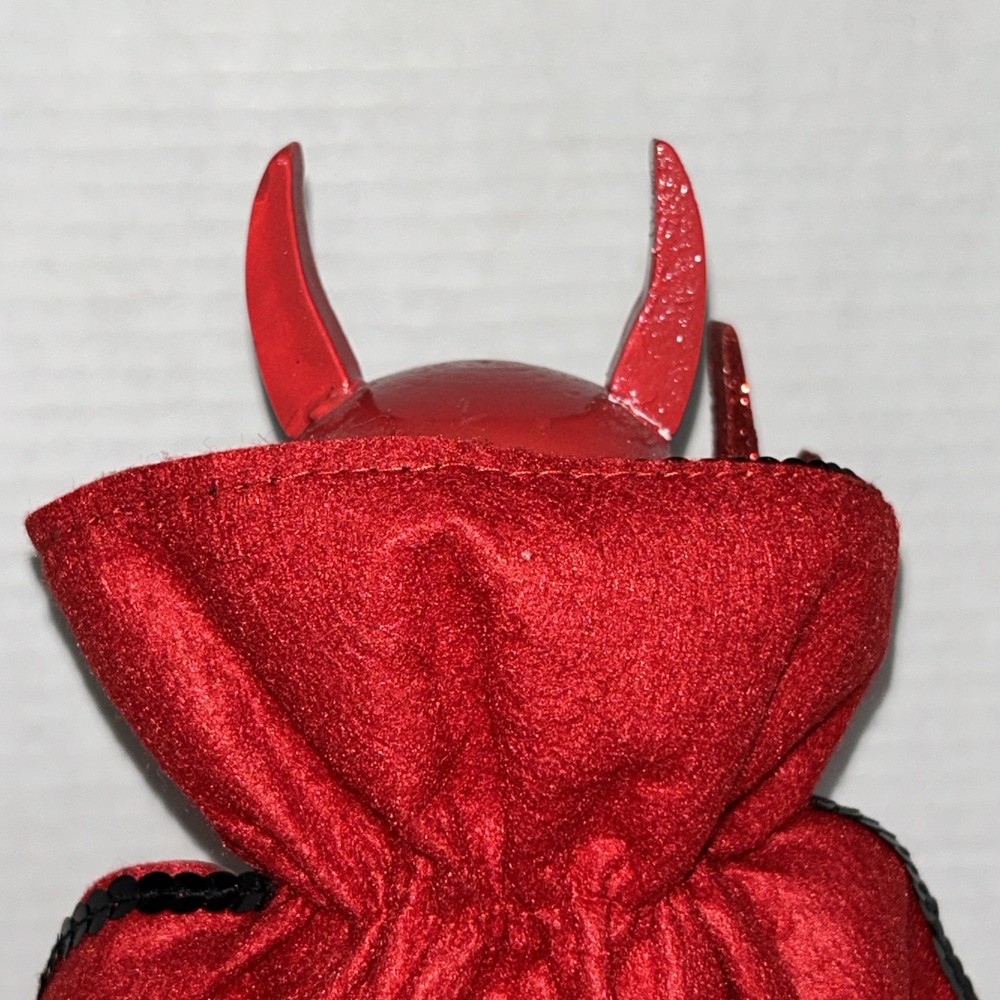 Vintage Devil Nutcracker With Red Cape Holding A Pitchfork Spooky Halloween 2012