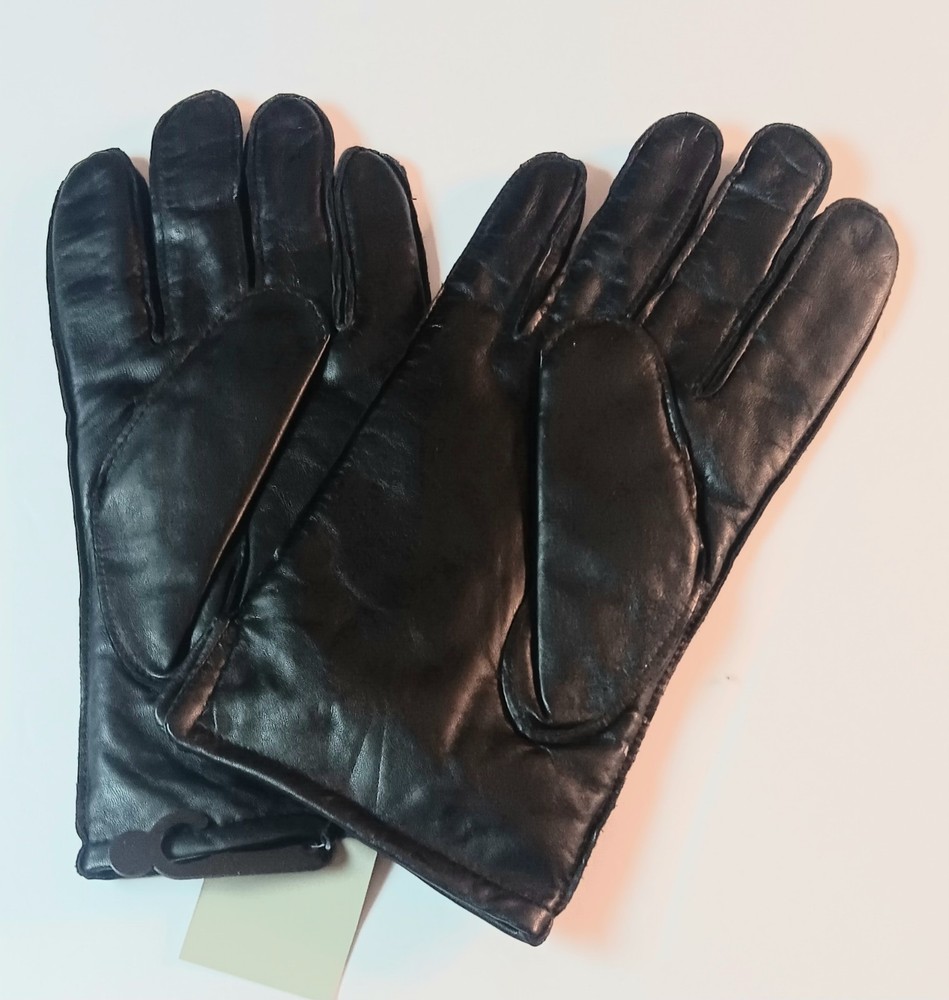 Men's Thinsulate Genuine Leather Gloves, Medium, Black.