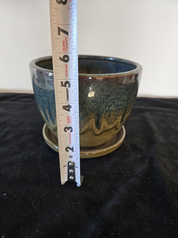 green glazed planter