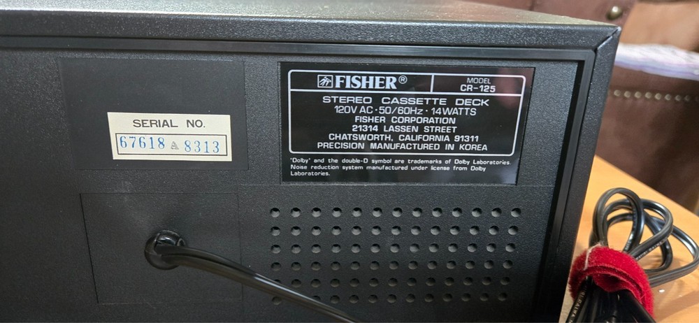 Fisher CR-125 STEREO CASSETTE DECK