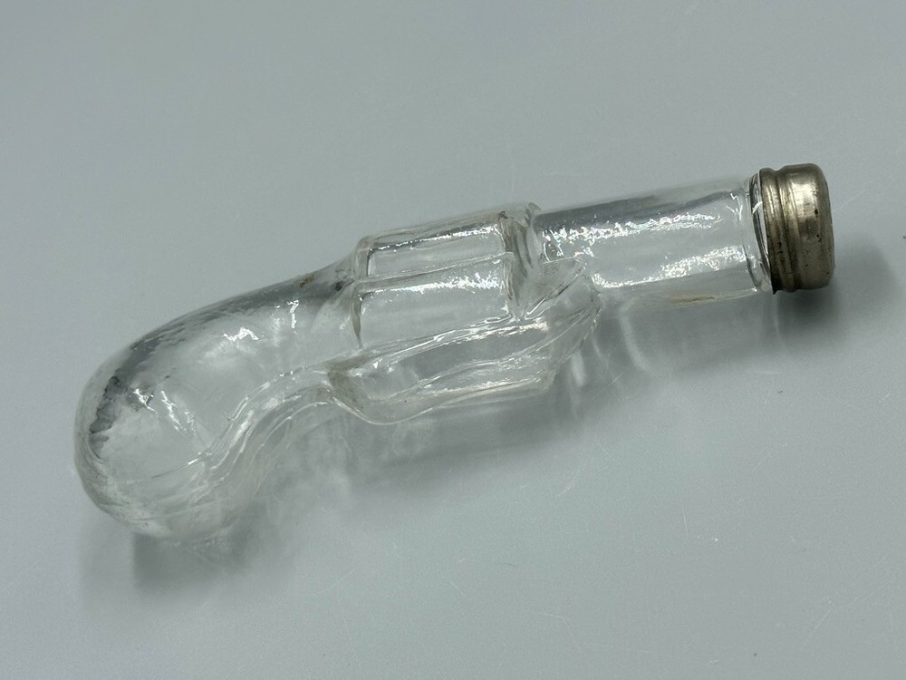Antique GUN Small REVOLVER #2 Figural Glass CANDY CONTAINER A&E 252