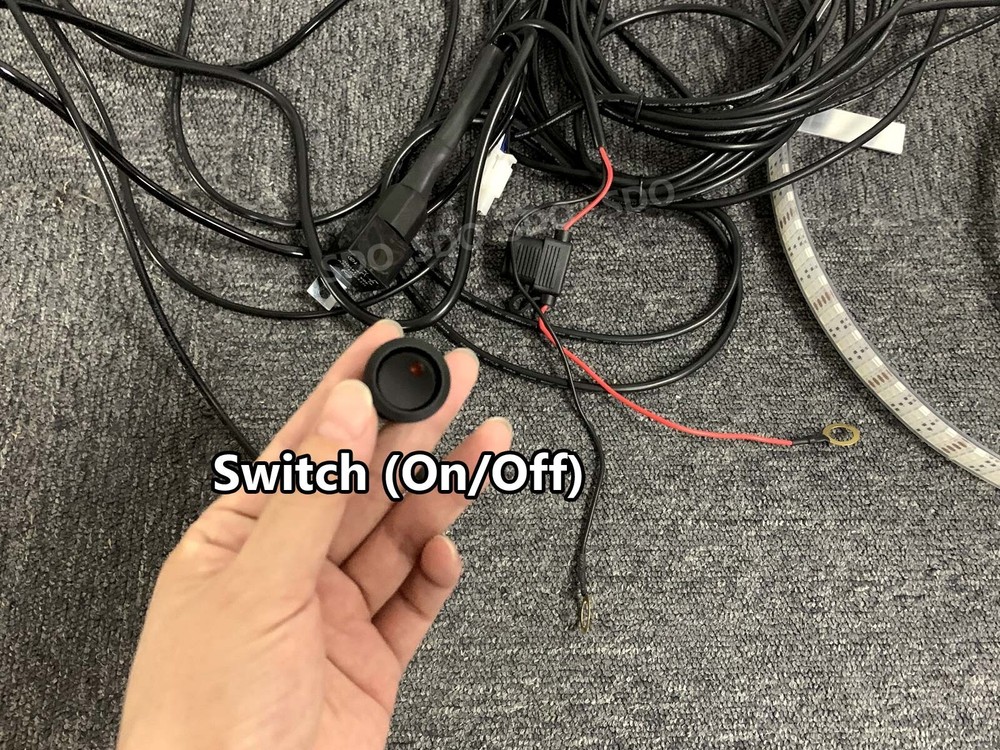 4-ways Wire Harness 3pins For Chasing Lights Bluetooth + Remote Control + Switch